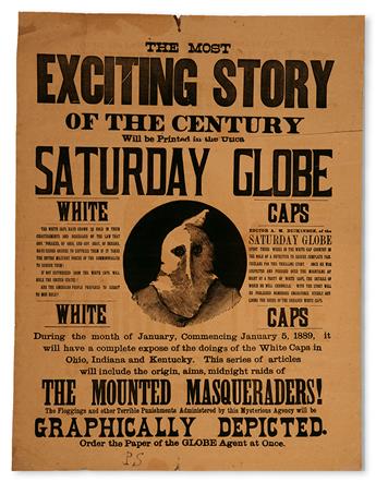 (CIVIL RIGHTS--RECONSTRUCTION AND KLAN.). The Most Exciting Story of the Century. Saturday Globe WHITE CAPS. During the Month of Januar